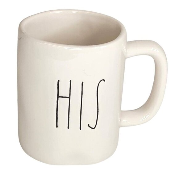 Rae Dunn Artisan Collection  Magenta His Mug White Ceramic Coffee Cup - Picture 1 of 8